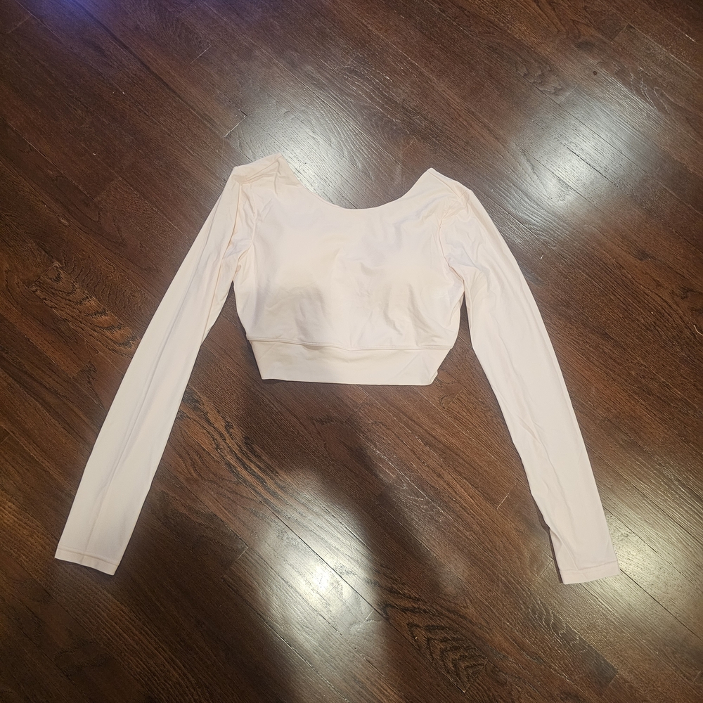 Pink Long Sleeve Crop Top